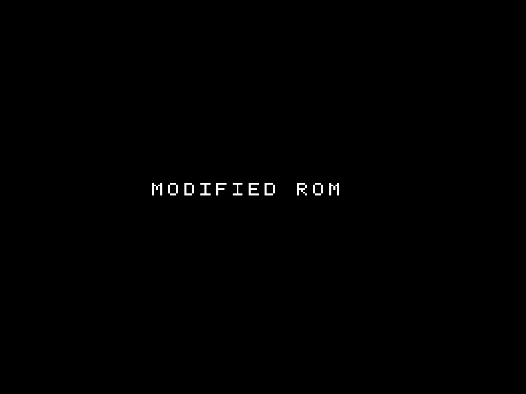 The homebrew sample ROM displaying MODIFIED ROM after both patches